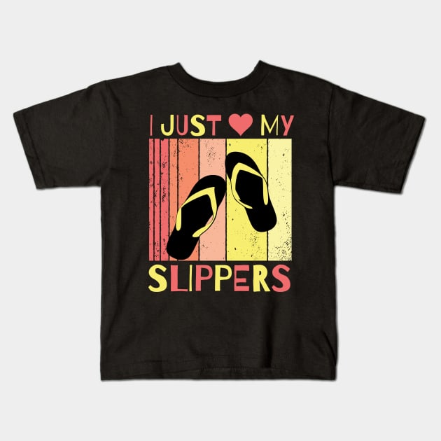 I Just Love My Slippers Kids T-Shirt by maxdax